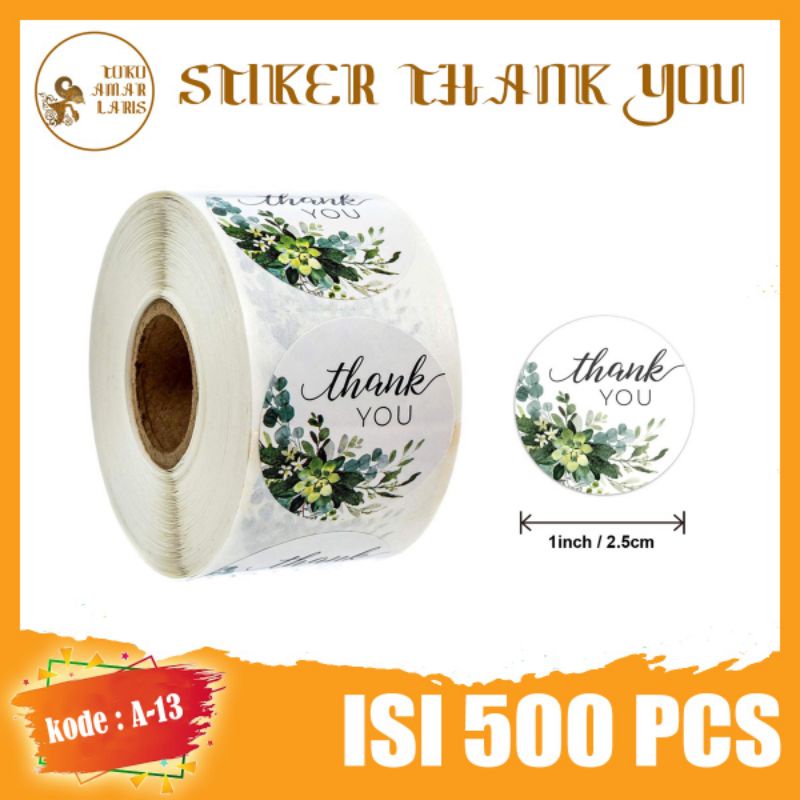 

Stiker Thank You 1 roll 500 pcs Flowers Cantik kode A-13 !!!