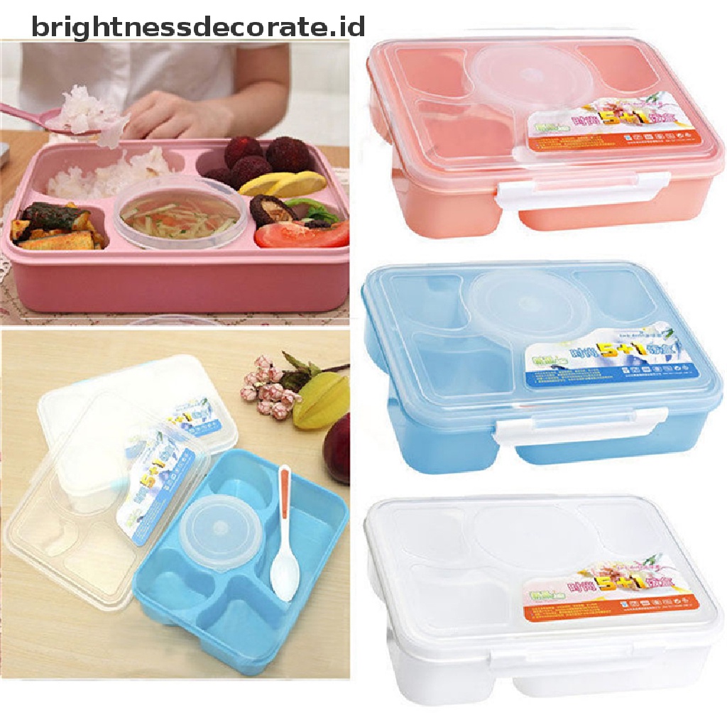 [Birth] New Kotak Makan Bento Microwave+Sendok Peralatan Piknik Food Container Storage Box [ID]