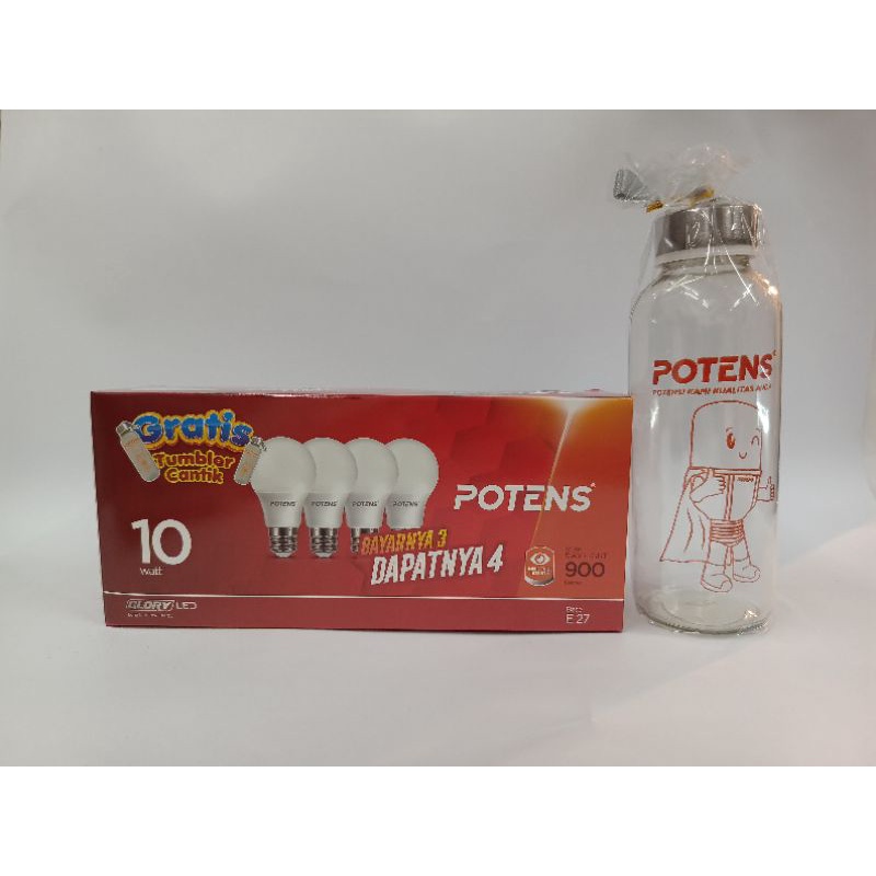 Lampu LED Pack 10w 3 free 1 Potens gratis Tumbler