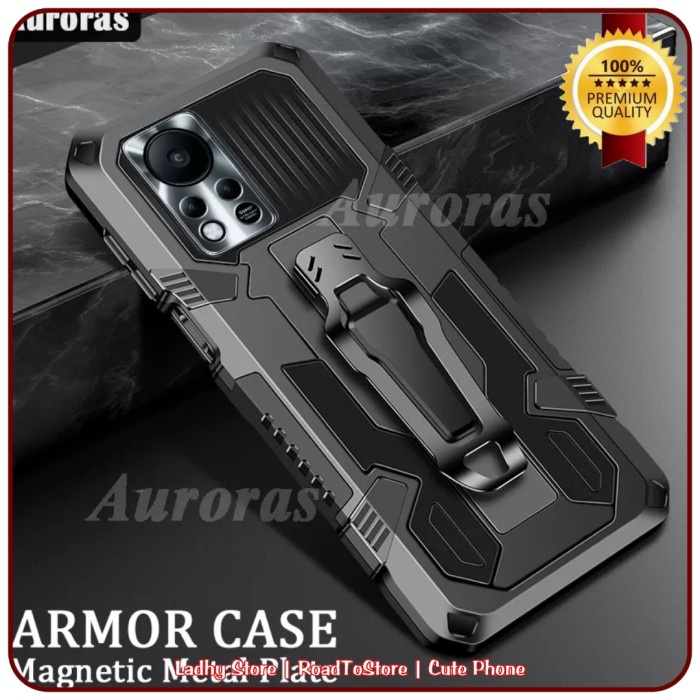 Casing Soft Case Infinix Hot 11 11S NFC Rotor Armor Belt Clip Softcase