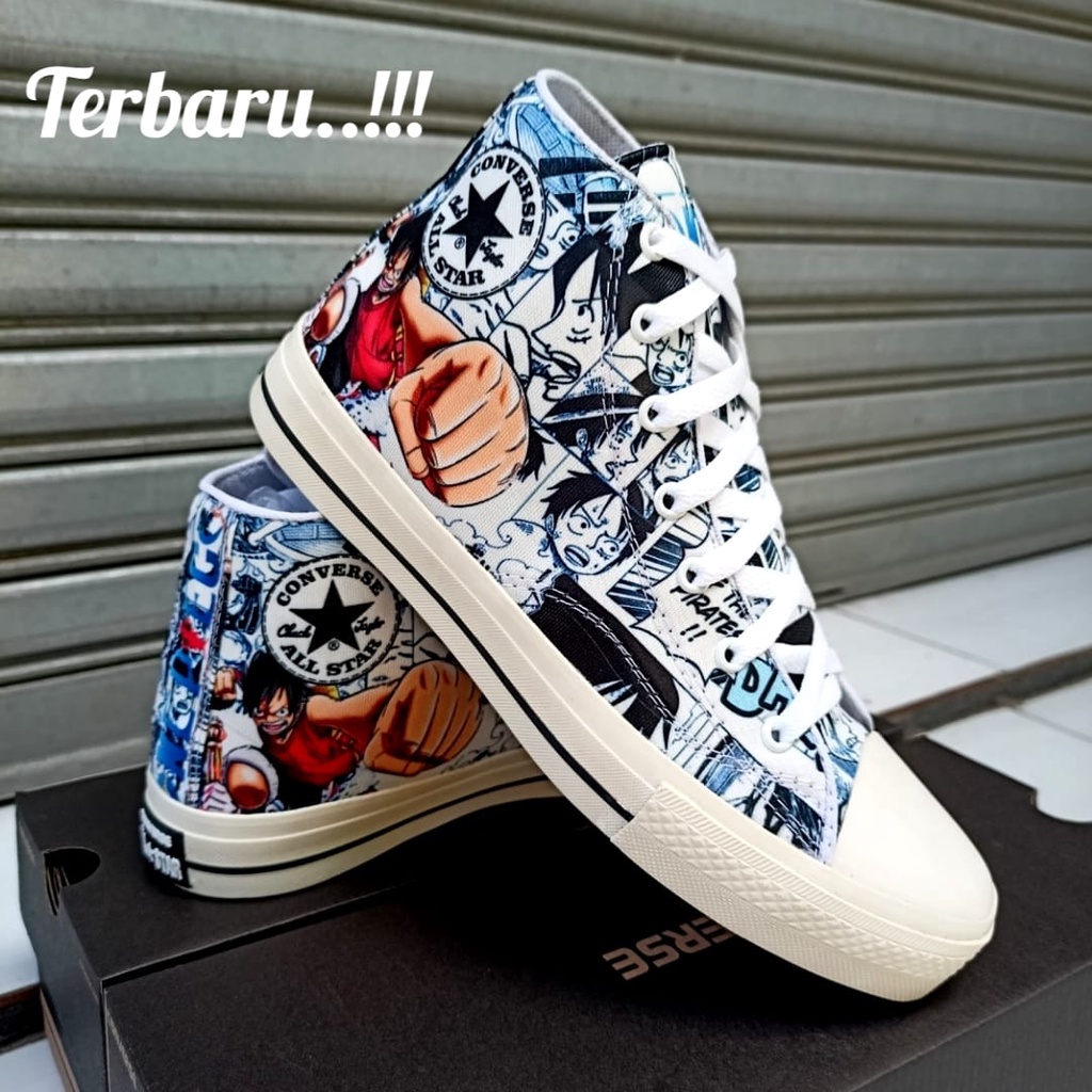SEPATU PRIA CONVERSE ALL STAR 70S HIGH MOTIF LUFFY ONE PIECE WHITE Converse X Premium