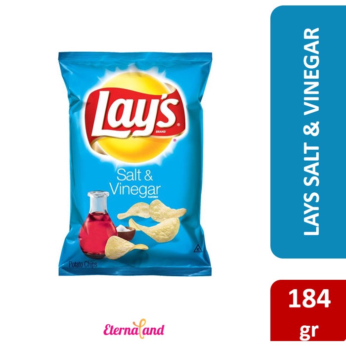 

[BISA COD] Lays Snack 184 gr (6.5 oz) - Lays Keripik Kentang Impor USA - Salt n Vinegar