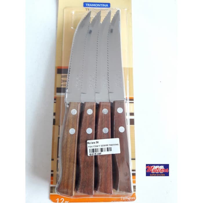 [Pisau Dapur] Pisau Steak Tramontina Steak Knife Gagang Kayu 12 Pcs [Knife]
