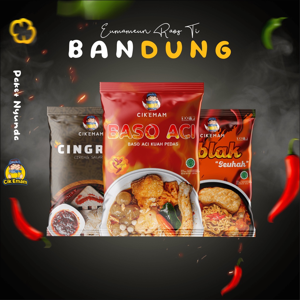 Jual Cik Emam Paket Nyunda Baso Aci Seblak Cingrea Cireng Salarea Jajanan Khas Bandung