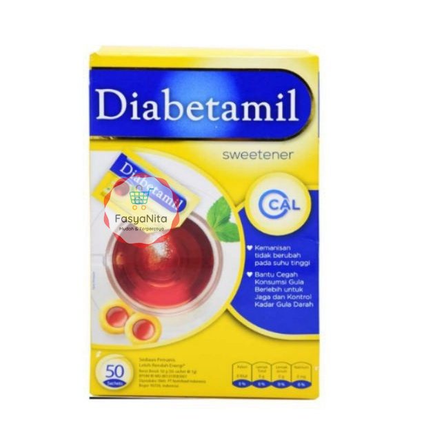 

Diabetamil Sweetener Gula untuk penderita diabetes sachet 50s