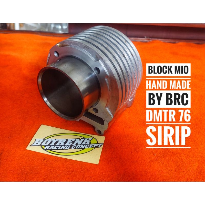 CYLINDER BLOK MIO SPORTY/BORING LUAR MODEL SIRIP /LINER LUAR DMTR  76 78 79  TANPA GESER BAUT TANAM