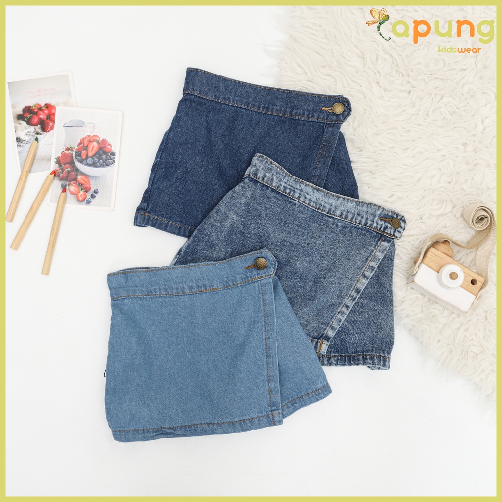 (capung kidswear) Rok Celana Anak Perempuan Jeans Rocela Anak (1-6 tahun)