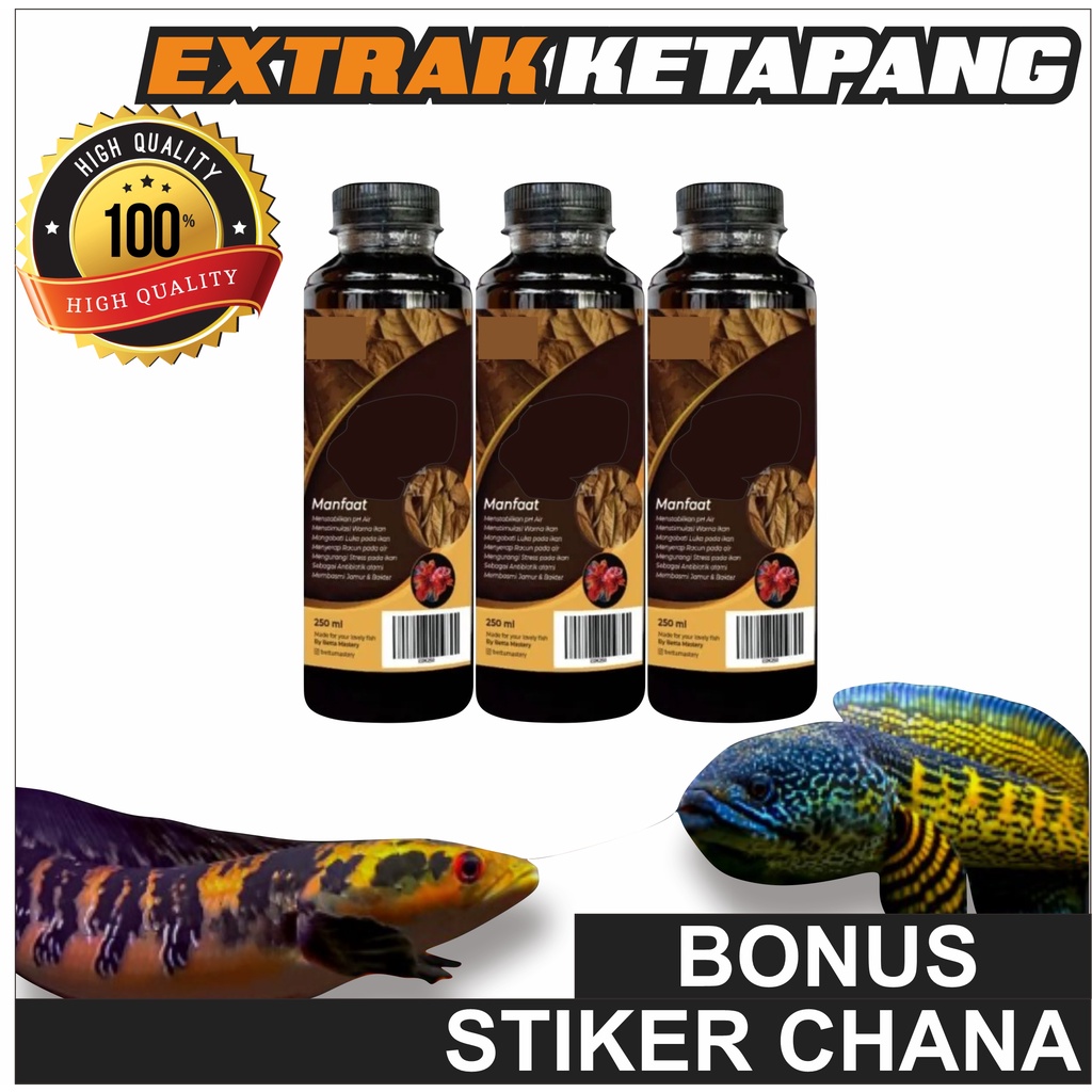 Ekstrak Daun Ketapang 250 ml Untuk Perawatan ikan Chana cana channa Cupang Dll