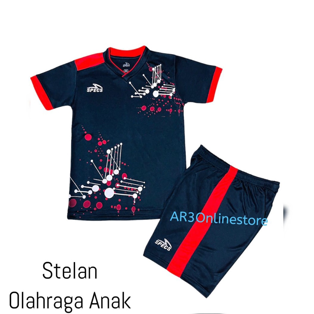 Baju olahraga anak laki/perempuan stelan bola futsal badminton bulutangkis tenis voli motif terbaru usia 5-13 tahun