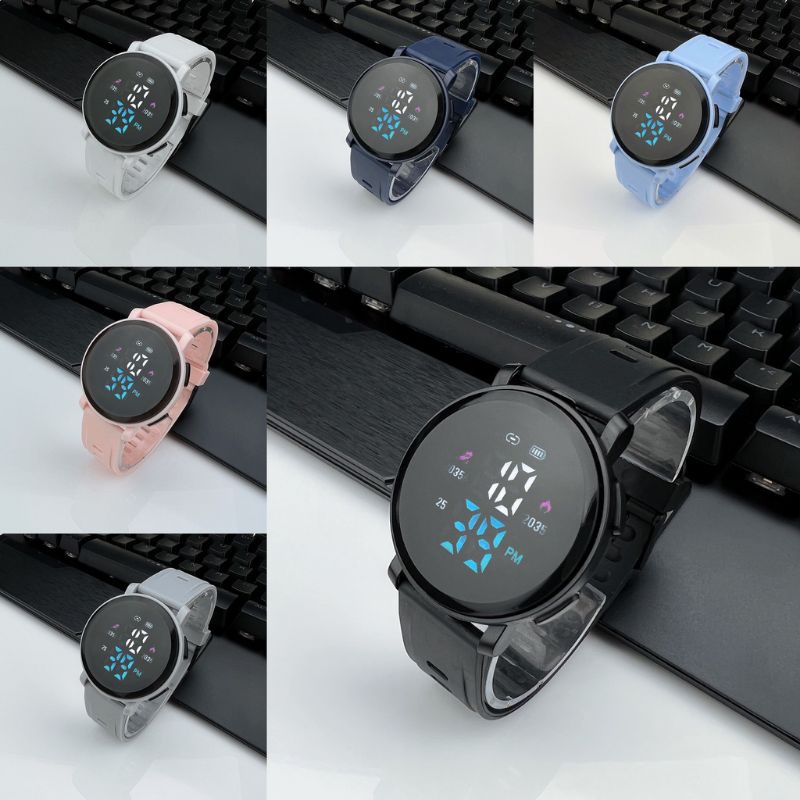 (Terima Cod)Jam Tangan Unisex Led Watch M150 Digital Bulat Water Strap Rubber/Karet(Dikirim Jakarta)