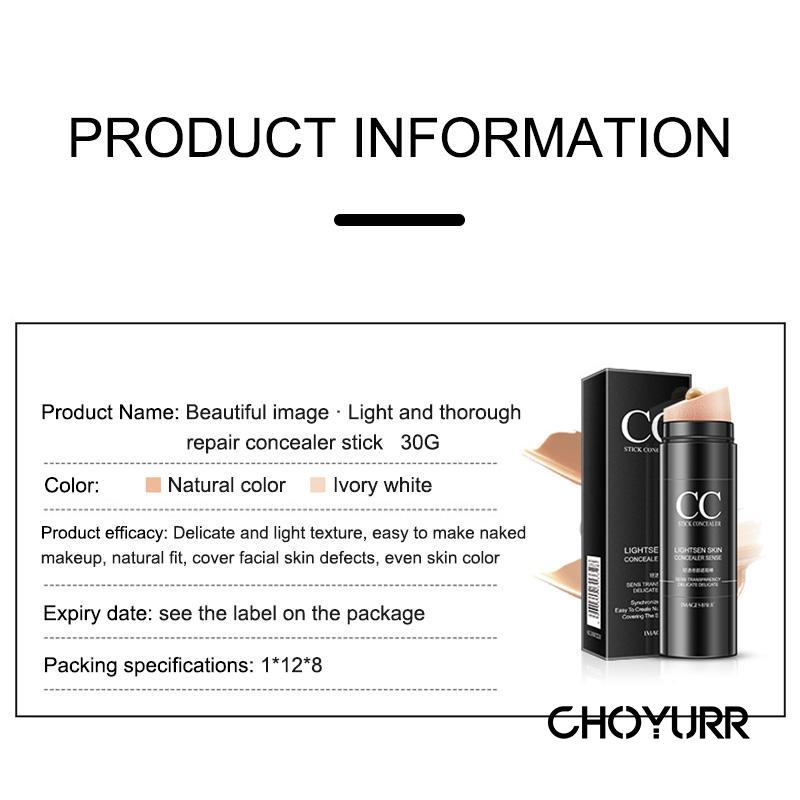 【COD】Concealer Stick Waterproof Tahan Lama Lighten Skin Foundation Full Cover Matte Natural Waterproof Foundation Makeup Korea-CH