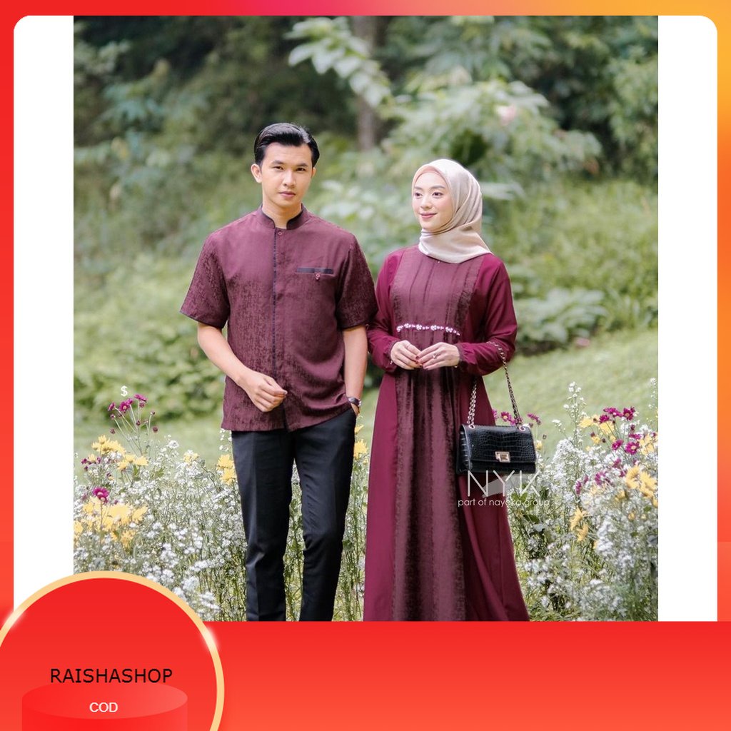 SARIMBIT GAMIS COUPLE ZIYA - COUPLE GAMIS MUSLIM KEKINIAN - GAMIS REMAJA MUSLIMAH - SET BAJU COUPLE 