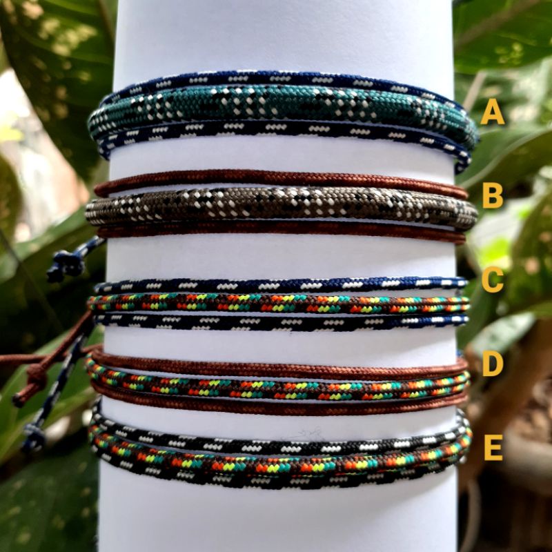 Gelang Tali Rangkap Tiga Handmade Gaya Bohemian Etnik Untuk Pria Dan Wanita