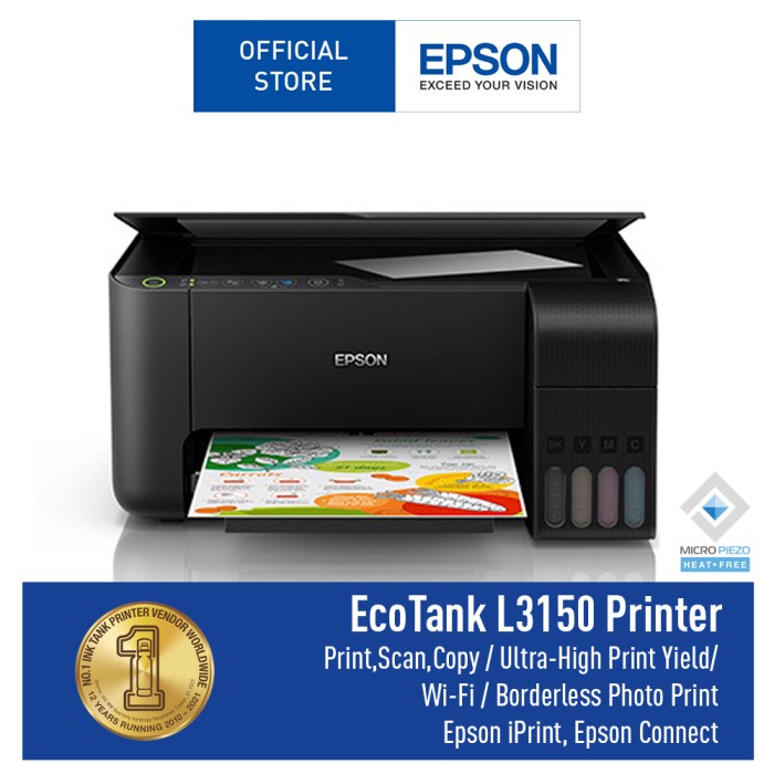 TERBARU Epson Printer L 3150 (Print, Scan, Copy, Wifi)