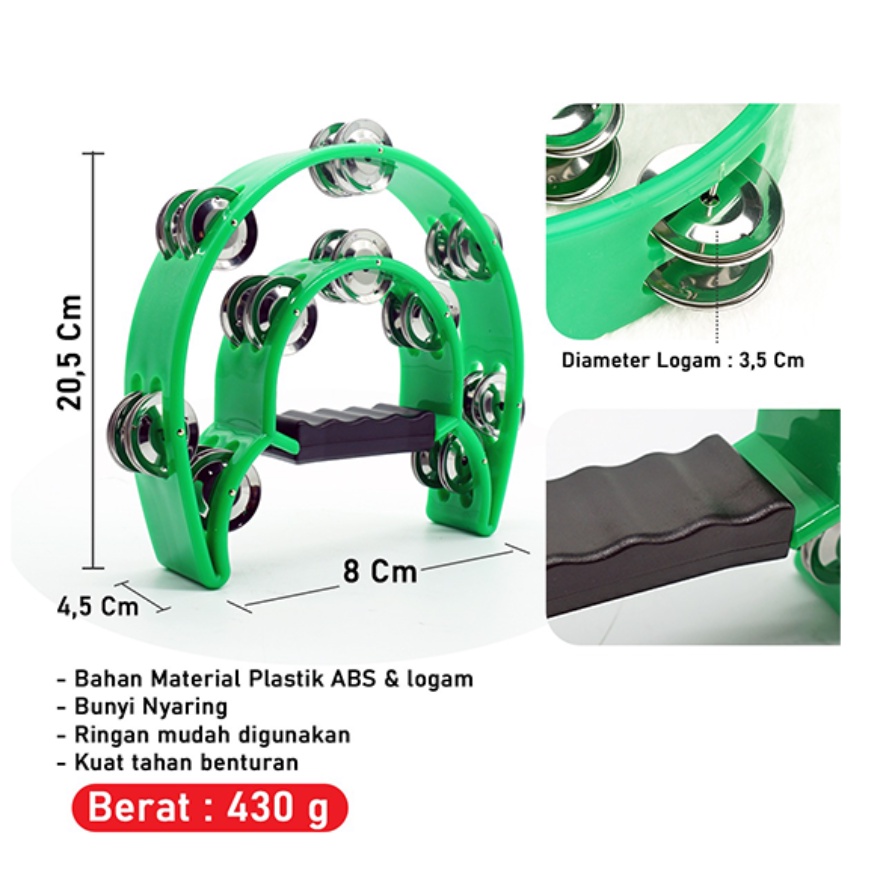 Alat Musik Tamborin Tambourine Double Ring Kecrekan Tambourine