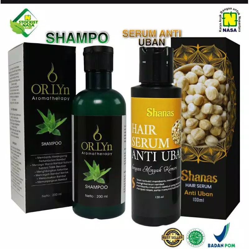 Shampo Orlyn Hair Serum Shanas Paket Anti Uban Alami Original Nasa
