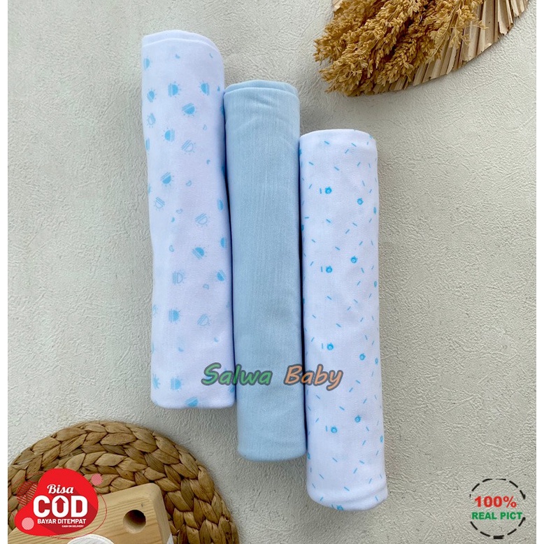 Isi 3 PCS Pernel Bayi Baru Lahir Bedong Bayi Ukuran Jumbo 110cm x 90cm Series Biru Anababy