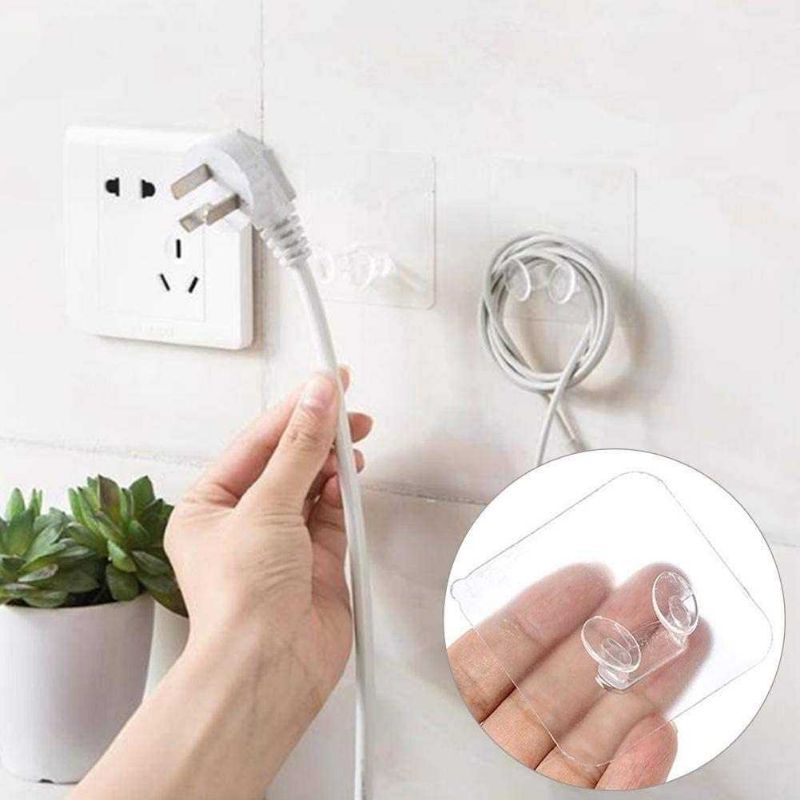 10 Buah Gantungan Pengait Kabel Colokan Listrik Hook Tempel Dinding