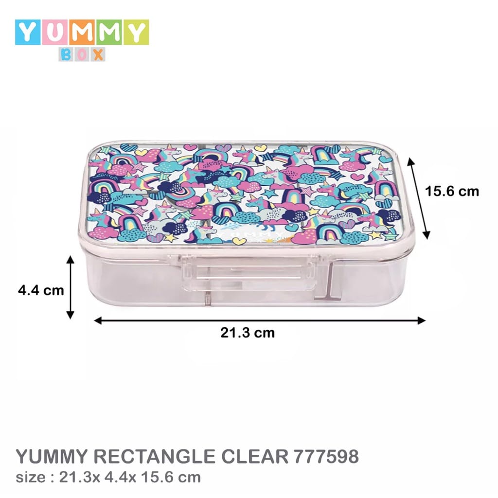 KOTAK MAKAN LUNCHBOX BENTOBOX YUMMY BOX MEDIUM KARAKTER TRANSPARAN 777598