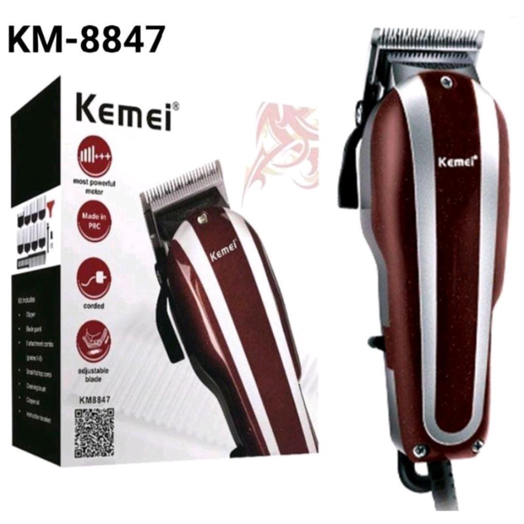 Kemei 8847 Original Mesin Alat Cukur Rambut Colok Listrik Hair Clipper Elektrik KM8847 KM-8847