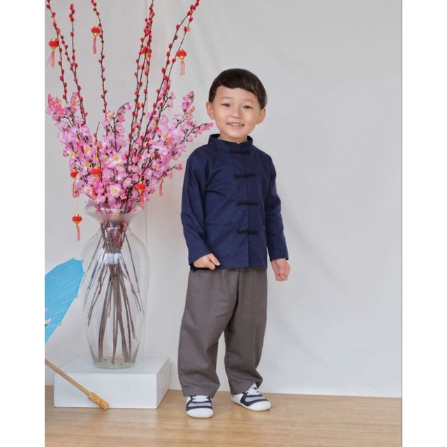 PEIYU SET | Baju Anak Laki-laki | Atasan Casual Anak | Baju Anak Cheongsam