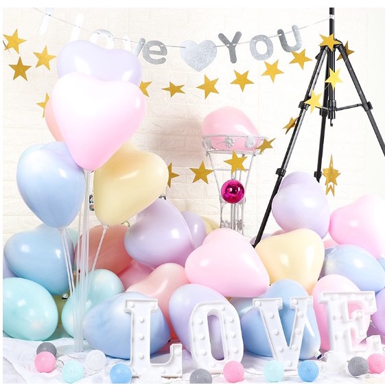 BALON LOVE PASTEL 10 INCH / Ballon Macaron Latex Ulang Tahun Pesta Ultah Party Murah