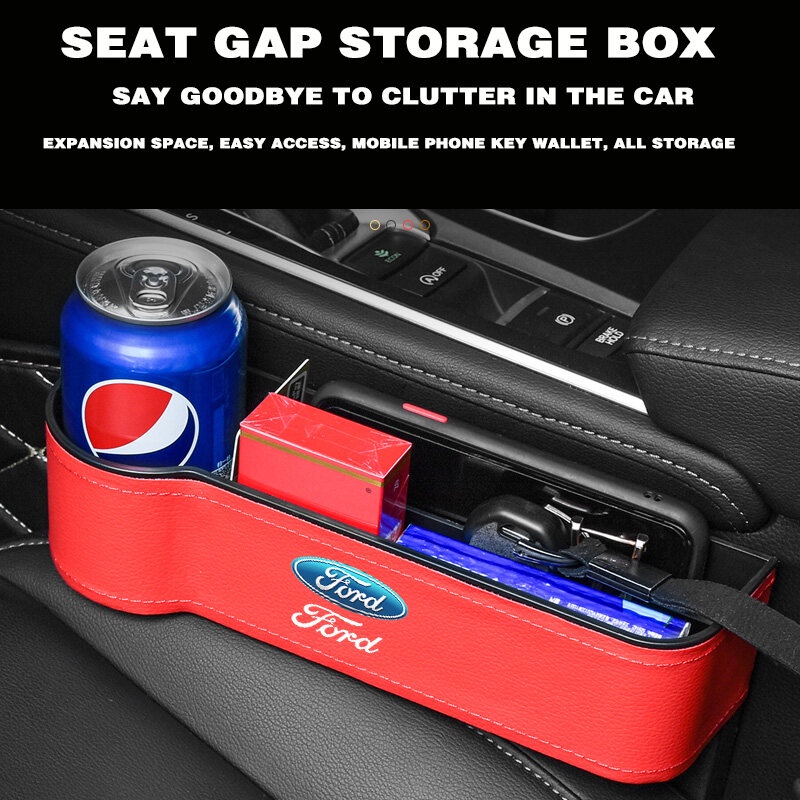 Ford Car Seat Storage Box Gap Storage Box Kotak Penyimpanan Mobil Gap Filler Tempat Dompet Handphone Gap Pocket Aksesoris Mobil