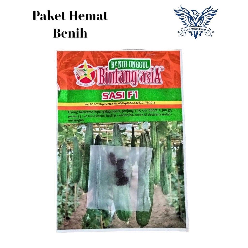 Repack 2000an Benih bibit oyong SASI F1  SUPER HEMAT isi 4 butir  Bintang asia 100% Original Cocok untuk di pekarangan