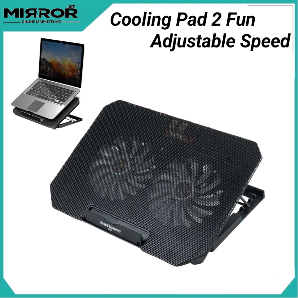 Cooling Pad Laptop 2 Kipas Alas Pendingin Laptop Adjustable Speed Fan USB Kabel