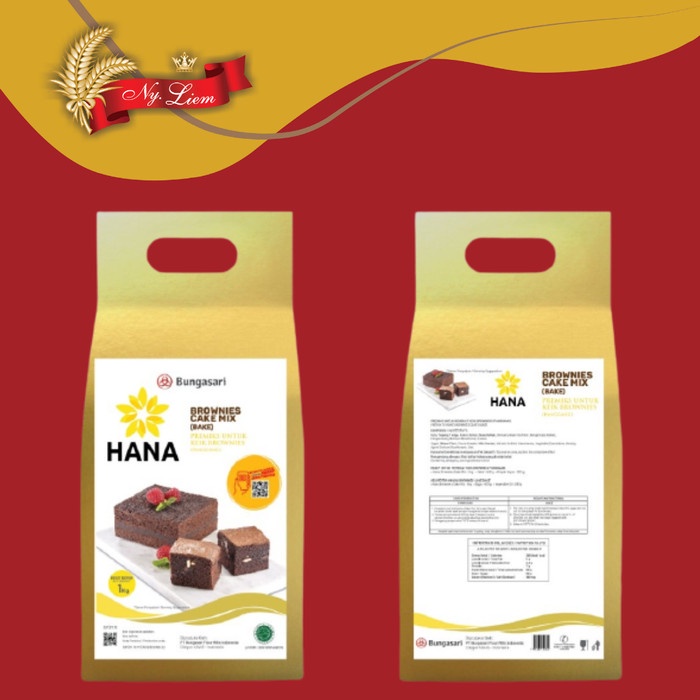 HANA Brownies Cake Mix (Bake) / Tepung Premix - Bungasari 1 kg