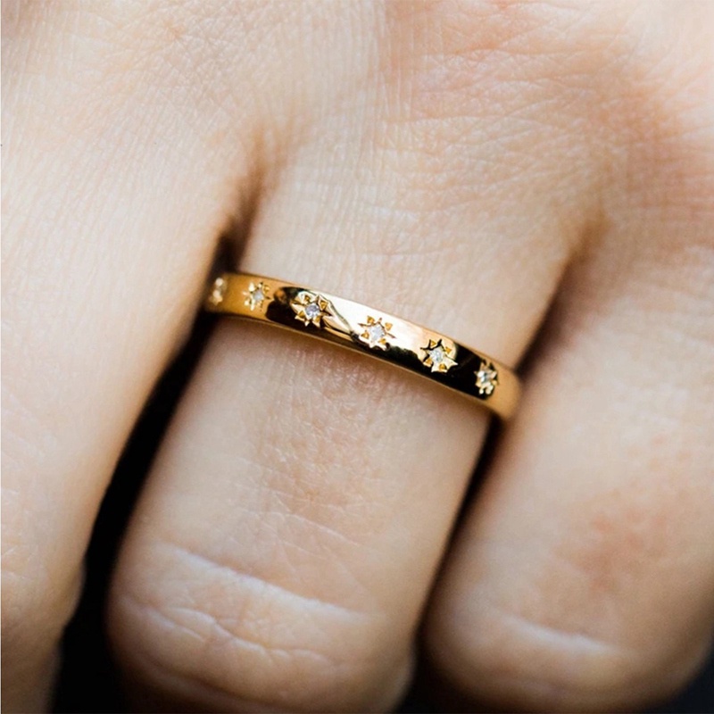 Cincin Tipis Pernikahan Minimalis Untuk Wanita Mewah Warna Emas Perak Lamaran Tunangan Band Ring Baru Perhiasan Trendi