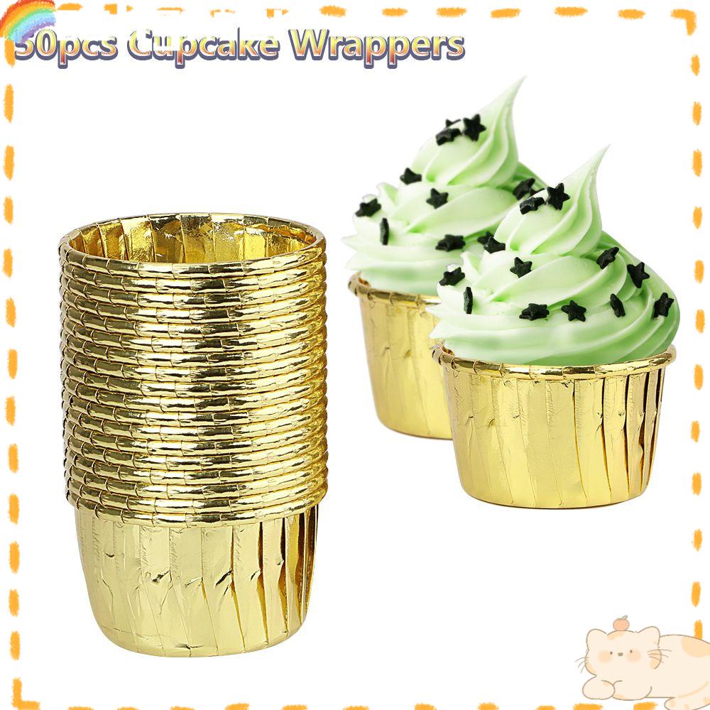 Solighter Pembungkus Cupcake Perlengkapan Pesta Dilapisi Cake Liner Pastry Tools Crimping Muffin Cases