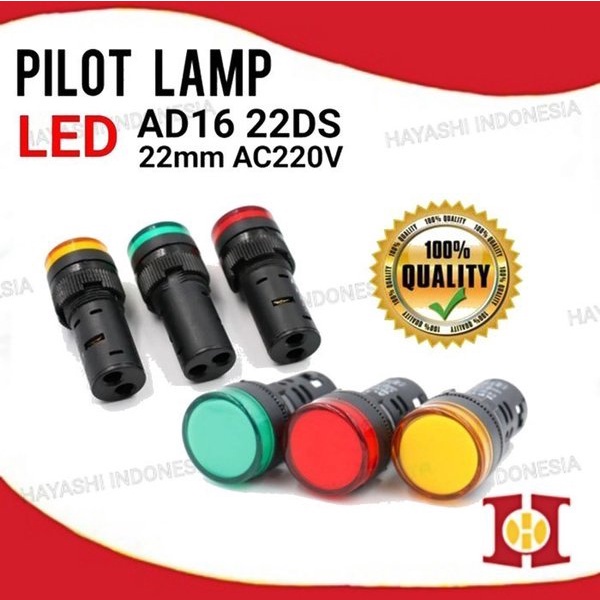 Pilot Lamp AD16 22mm AC220V LED Lampu Indikator- 5PC