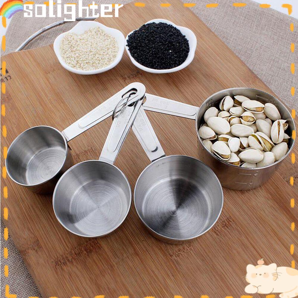 Solighter 4pcs/Set Sendok Takar Alat Baking Peralatan Makan Utensil Set Gadget Dapur Gelas Ukur