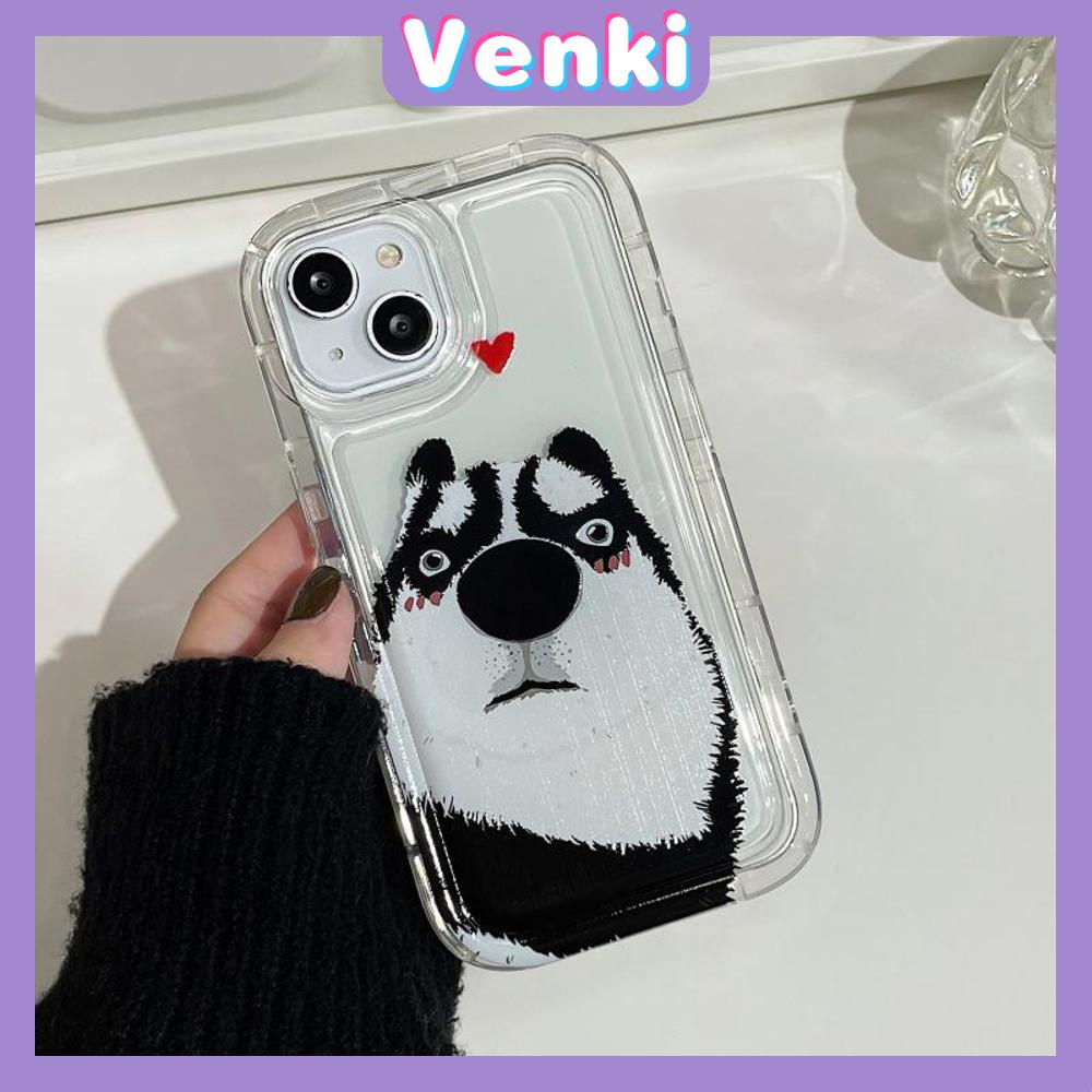 Case For iPhone 14 Pro Max TPU Soft Jelly Airbag Clear Case Cute Husky Camera Protection Shockproof For iPhone 14 13 12 11 Plus Pro Max 7 Plus X XR