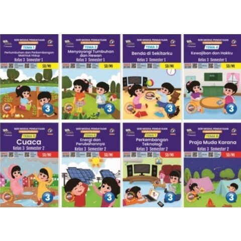 Buku LKS Tematik SD Kelas 3 Tema 1,2,3,4,5,6,7,8 Seri Modul Penilaian Dan Pengayaan