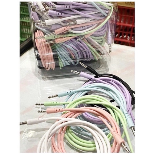 Kabel Aux Macaron audio 1x1 jack 3.5mm/kabel audio 1x1 jack 3.5mm