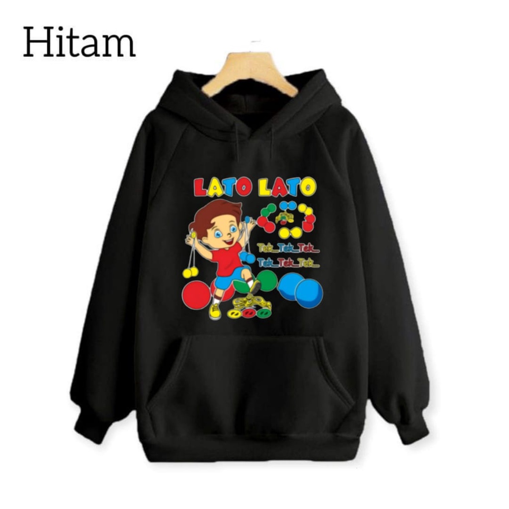 Hzl_outfit Sweater Hoodie Anak Lato Lato Tek Tek Tek Viral (COD)