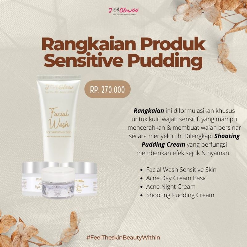 JGLOW Skincare Paket Sensitif Pudding Cream Wajah Jglow Skincare BPOM Original