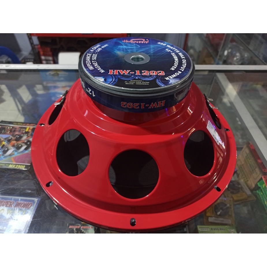 Speaker Subwoofer HOLLYWOOD HW1292 12INCH Super Bass 400W RED