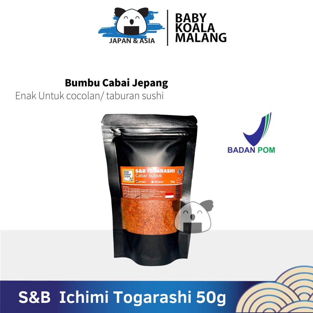 

S&B Ichimi Togarashi Cabai Jepang 50 g │ Cabe Bubuk Import Jepang │ Chili Powder for Sushi Ramen