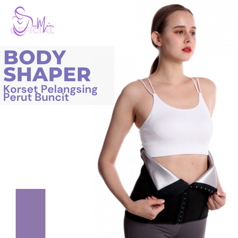 Alat Pembakar Lemak Korset Olahraga Pelangsing Badan Pengecil Perut Buncit Wanita Waist Kancing Silver Neoprene Fat Burner Burn Stagen Setagen Kroset Korslet Pembakar Penghancur Lemak Perut Buncit Wanita Cewek Import Premium Body Shaper Korset Belt