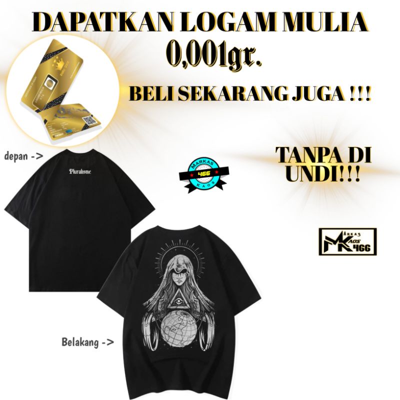 COD || Kaos Distro Pluralisme | Baju Distro  Satanic | T-shirt Distro Pluralisme Katun 24s
