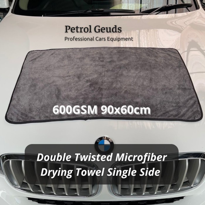 DOUBLE TWISTED MICROFIBER DRYING TOWEL SINGLE SIDE 600 GSM - KAIN LAP