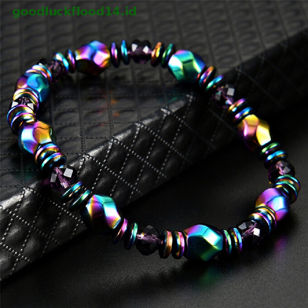 [GOOGFOUR] Manik-manik Gelang Fashion Penurunan Berat Badan Multicolor Batu Hematite Untuk Kesehatan Terapi [TOP]