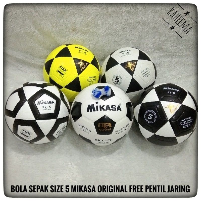 Bola Sepak MIKASA FX-5 MIKASA FT-5 MIKASA KICKOFF Bola Original MIKASA Size 5 Model Press Asli Impor