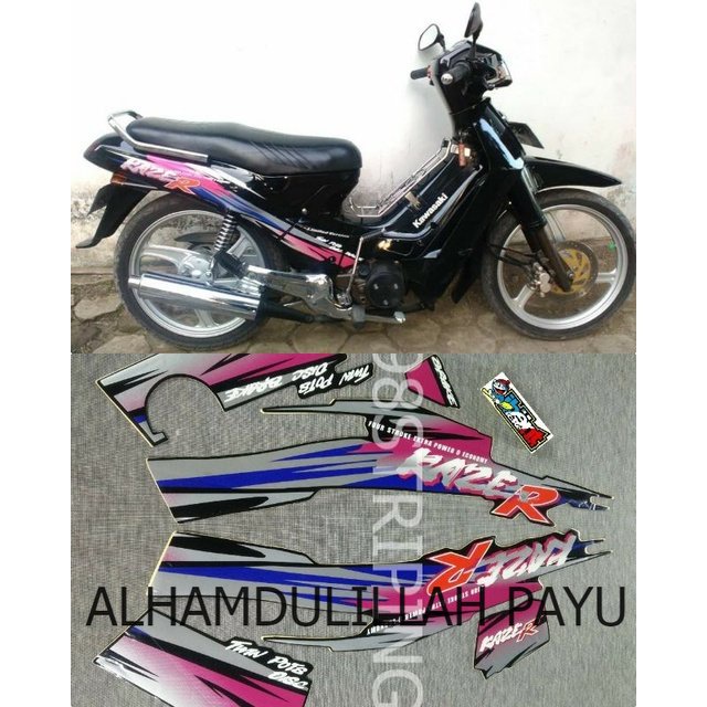 STRIPING KAZE R UNGU TAHUN 1998  KAWASAKI LIS STANDAR ORI POLET BODY PLISIR