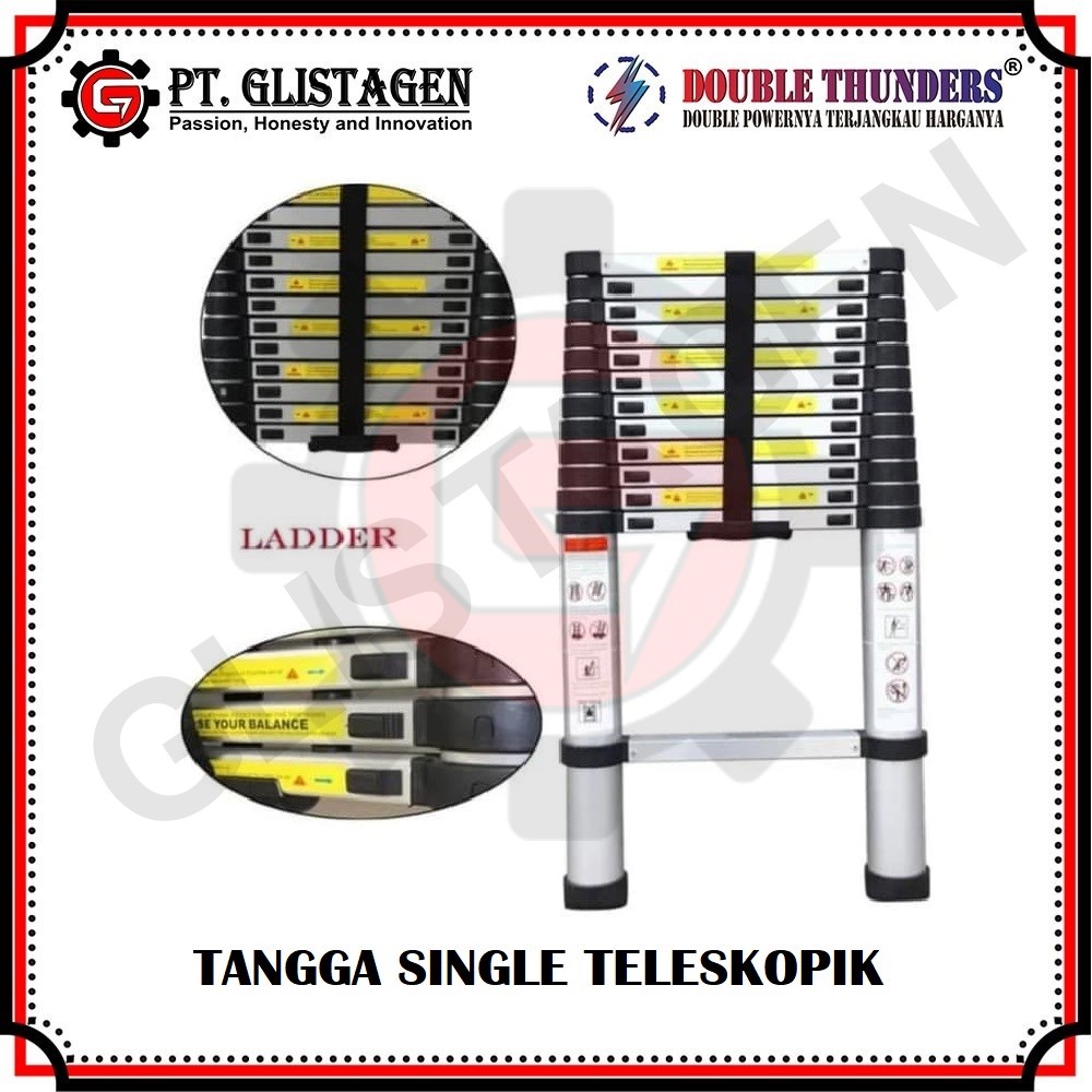 TANGGA LIPAT SINGLE ALUMINIUM TELESKOPIK 2.6M