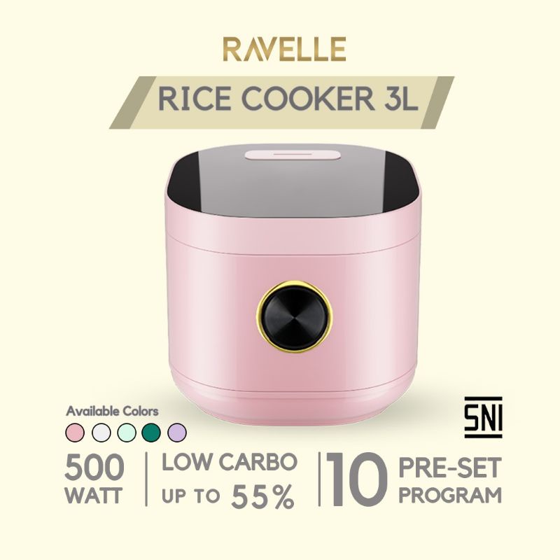 Rice Cooker Low Carbo ravelle digital 3L 1.2L Nasi Rendah Gula