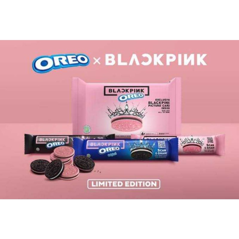 

OREO BLACKPINK Chocolate Strwaberry Vanilla Ice Cream Black Pink 123 g